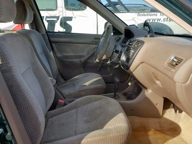 2HGEJ6612YH563596 - 2000 HONDA CIVIC BASE GREEN photo 5
