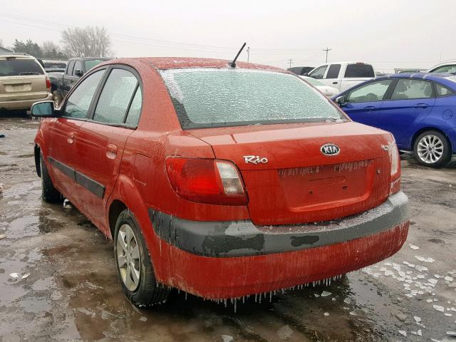 KNADE123386401449 - 2008 KIA RIO BASE RED photo 3