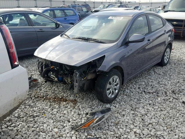 KMHCT4AE1GU014784 - 2016 HYUNDAI ACCENT SE GRAY photo 2