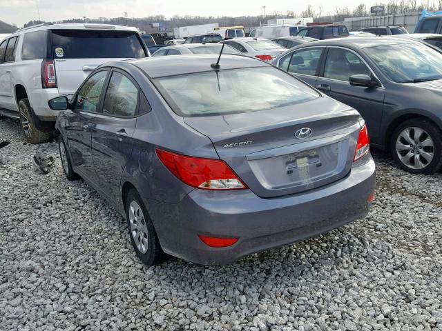 KMHCT4AE1GU014784 - 2016 HYUNDAI ACCENT SE GRAY photo 3