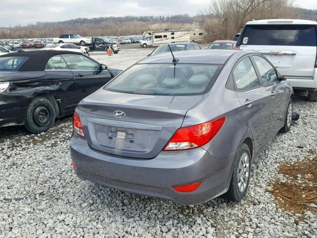 KMHCT4AE1GU014784 - 2016 HYUNDAI ACCENT SE GRAY photo 4