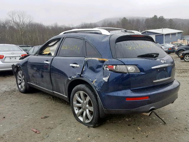 JNRAS08W85X201909 - 2005 INFINITI FX35 BLUE photo 3