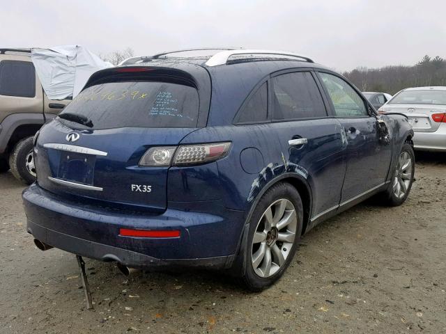 JNRAS08W85X201909 - 2005 INFINITI FX35 BLUE photo 4