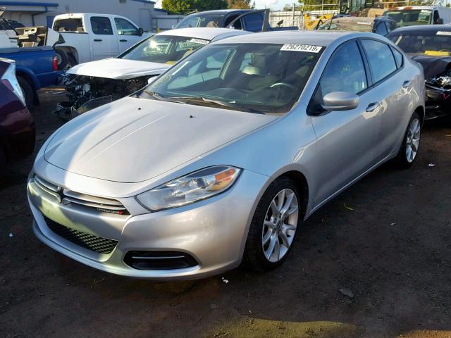 1C3CDFBAXDD156544 - 2013 DODGE DART SXT SILVER photo 2