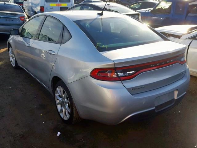 1C3CDFBAXDD156544 - 2013 DODGE DART SXT SILVER photo 3