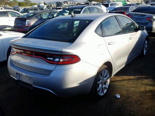 1C3CDFBAXDD156544 - 2013 DODGE DART SXT SILVER photo 4