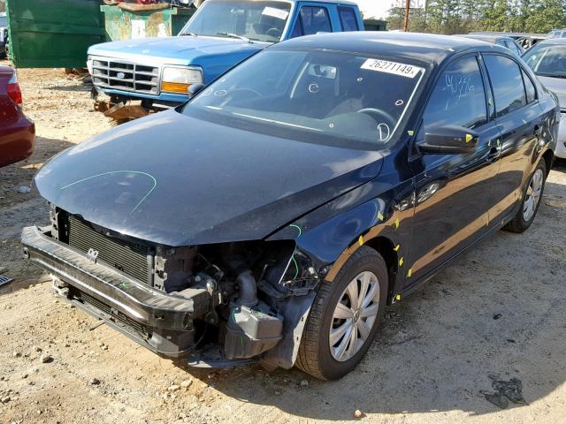 3VW2K7AJ1DM351163 - 2013 VOLKSWAGEN JETTA BASE BLACK photo 2