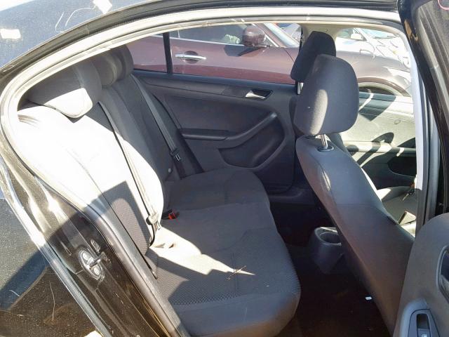3VW2K7AJ1DM351163 - 2013 VOLKSWAGEN JETTA BASE BLACK photo 6