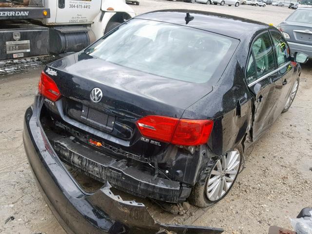 3VWLZ7AJ7BM339211 - 2011 VOLKSWAGEN JETTA SEL BLACK photo 4