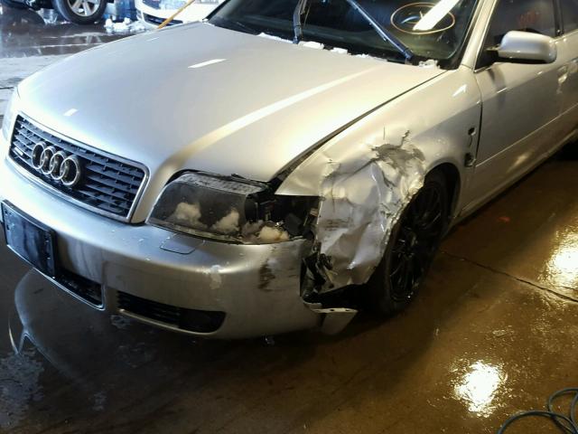 WAULD64B42N027284 - 2002 AUDI A6 2.7T QU SILVER photo 9