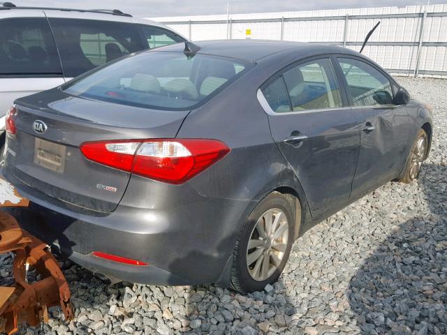 KNAFX4A84E5105407 - 2014 KIA FORTE EX SILVER photo 4