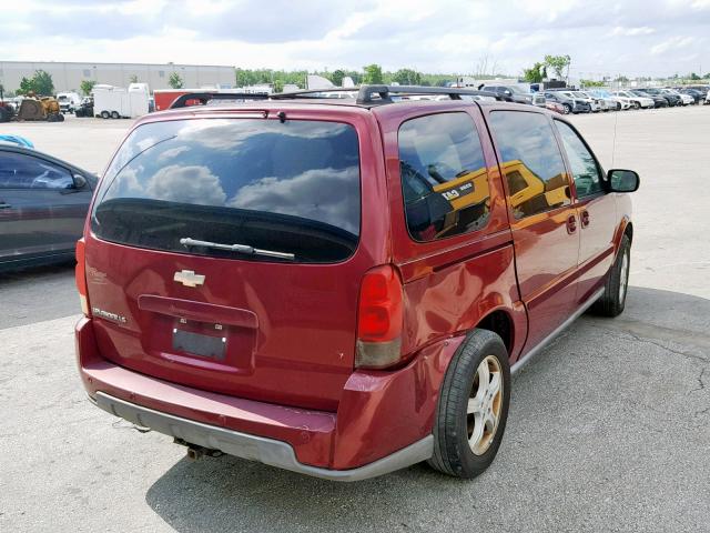 1GNDV23L25D210398 - 2005 CHEVROLET UPLANDER L RED photo 4