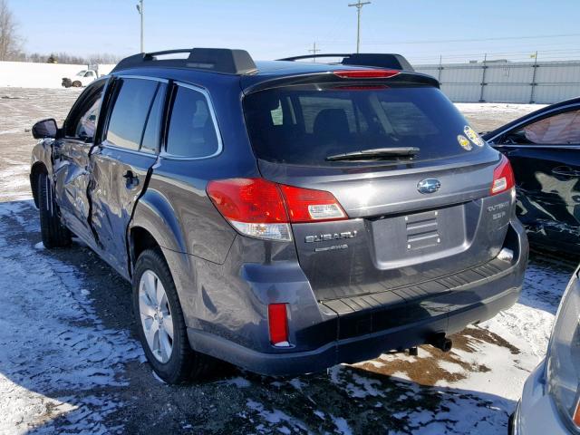 4S4BRDGC8C2238589 - 2012 SUBARU OUTBACK 3. GRAY photo 3