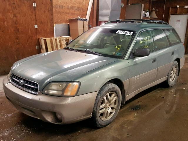 4S3BH675547612830 - 2004 SUBARU LEGACY OUT GREEN photo 2