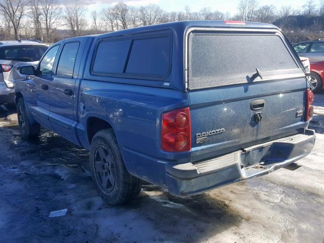 1D7HE58N05S230429 - 2005 DODGE DAKOTA QUA BLUE photo 3