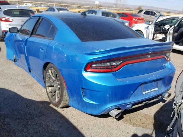 2C3CDXL98FH836331 - 2015 DODGE CHARGER SR BLUE photo 3