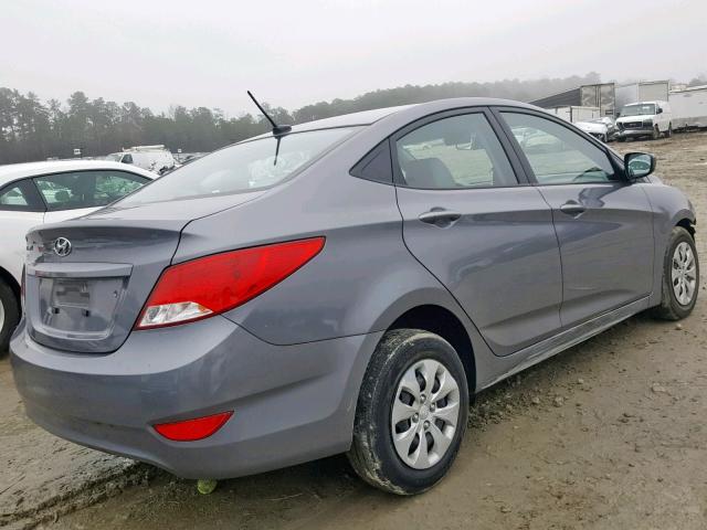 KMHCT4AE2GU990749 - 2016 HYUNDAI ACCENT SE GRAY photo 4