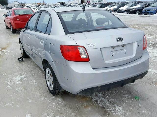 KNADH4B31A6663050 - 2010 KIA RIO LX SILVER photo 3