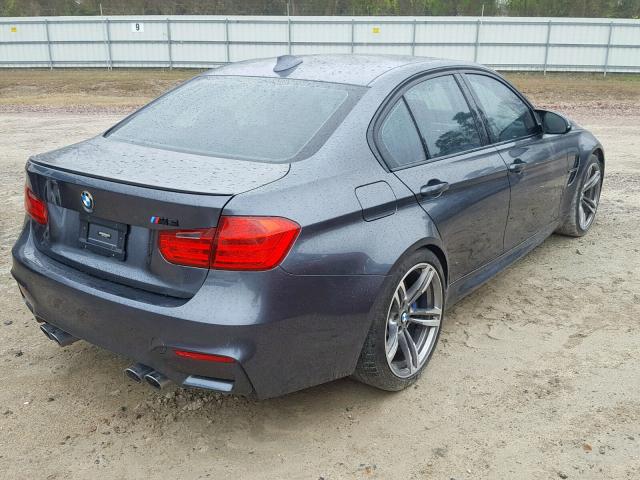 WBS3C9C55FP803718 - 2015 BMW M3 GRAY photo 4