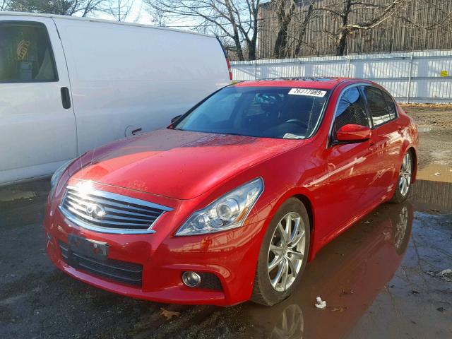 JN1CV6AR0DM351314 - 2013 INFINITI G37 RED photo 2