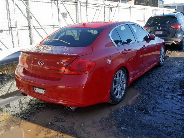 JN1CV6AR0DM351314 - 2013 INFINITI G37 RED photo 4