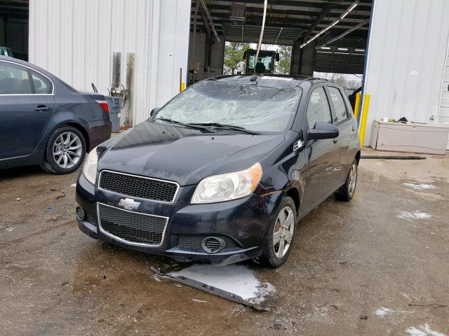 KL1TD66E49B350649 - 2009 CHEVROLET AVEO LS BLACK photo 2