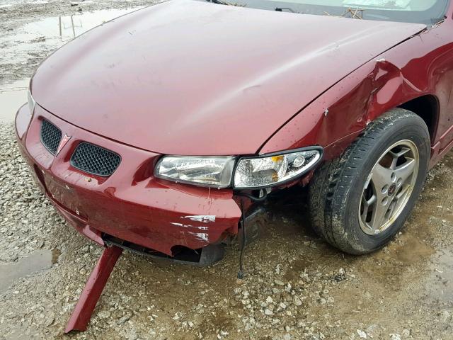 1G2WP12K52F238439 - 2002 PONTIAC GRAND PRIX MAROON photo 9