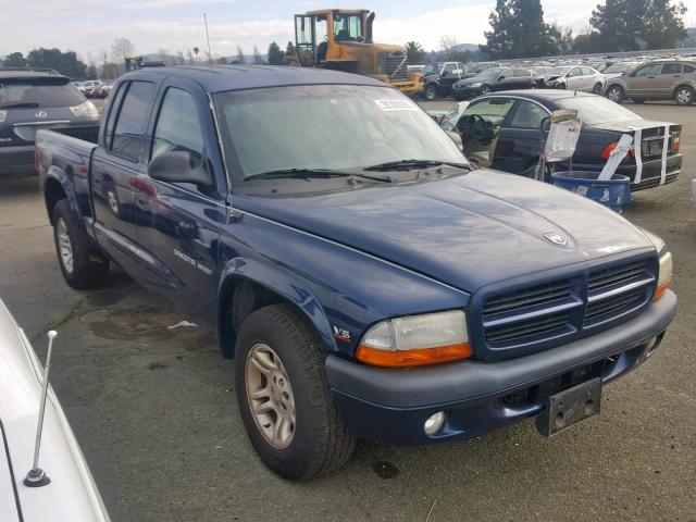 1B7HL38X72S551076 - 2002 DODGE DAKOTA QUA BLUE photo 1