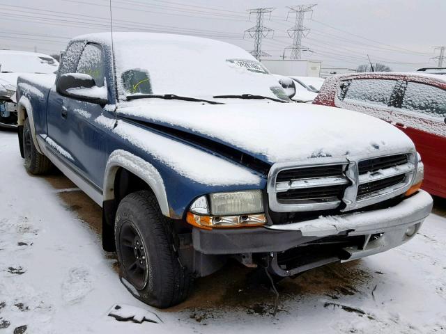 1D7GL42K44S506443 - 2004 DODGE DAKOTA SLT BLUE photo 1