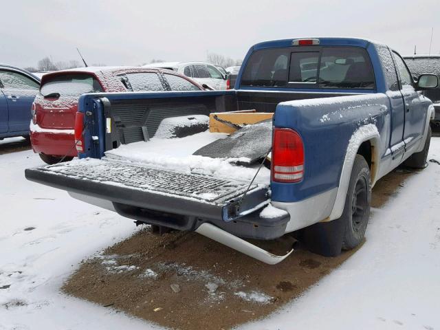 1D7GL42K44S506443 - 2004 DODGE DAKOTA SLT BLUE photo 4