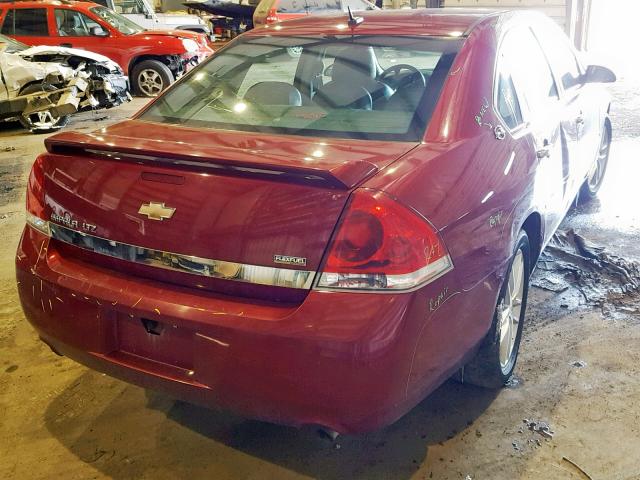 2G1WU583489288464 - 2008 CHEVROLET IMPALA LTZ RED photo 4