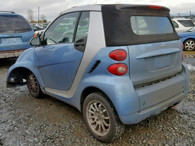 WMEEK3BA1CK557128 - 2012 SMART FORTWO PAS BLUE photo 3