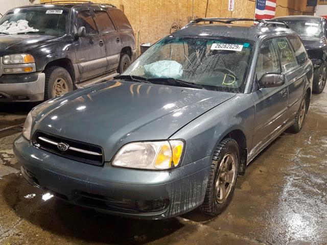 4S3BH6356Y7300074 - 2000 SUBARU LEGACY L GREEN photo 2