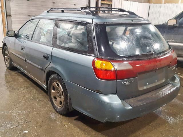 4S3BH6356Y7300074 - 2000 SUBARU LEGACY L GREEN photo 3