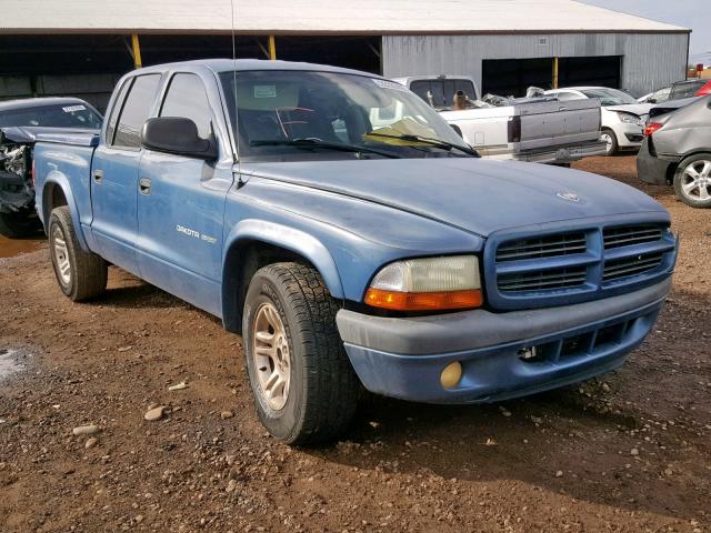 1B7HL38X02S651388 - 2002 DODGE DAKOTA QUA BLUE photo 1