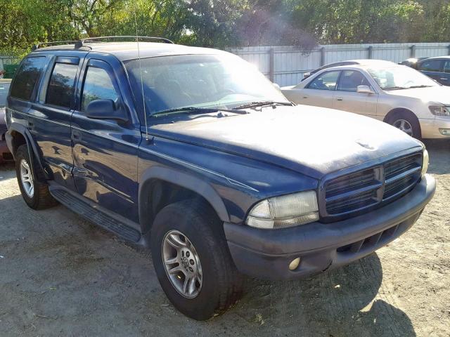 1D4HS38N83F567303 - 2003 DODGE DURANGO SP BLUE photo 1