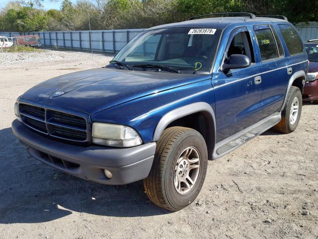 1D4HS38N83F567303 - 2003 DODGE DURANGO SP BLUE photo 2