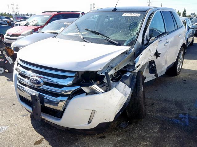 2FMDK3JC7CBA95922 - 2012 FORD EDGE SEL WHITE photo 2