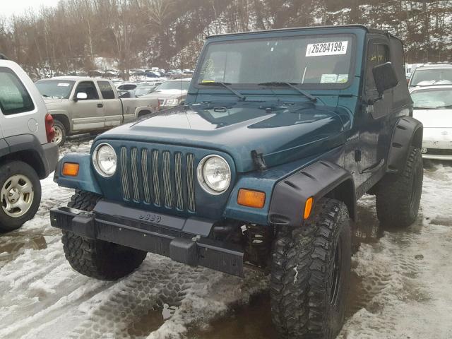 1J4FY29P6WP786265 - 1998 JEEP WRANGLER / TURQUOISE photo 2