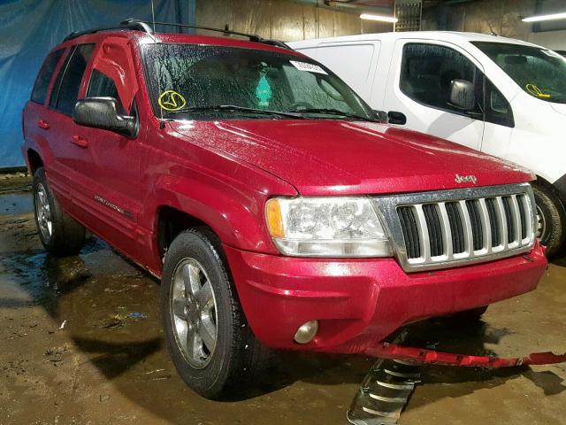 1J8GW58N84C200955 - 2004 JEEP GRAND CHER RED photo 1