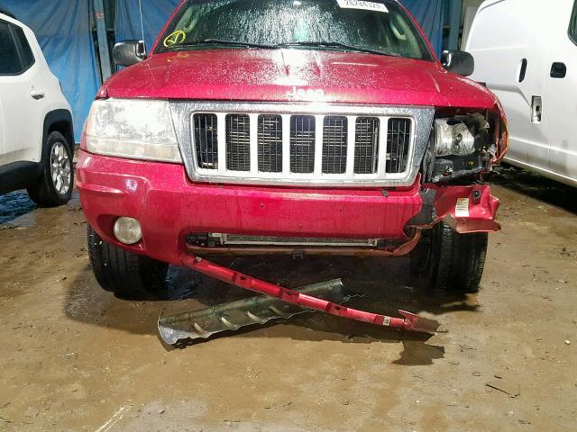 1J8GW58N84C200955 - 2004 JEEP GRAND CHER RED photo 9