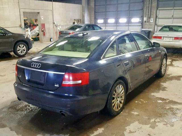 WAUDH74F56N163608 - 2006 AUDI A6 3.2 QUA BLUE photo 4