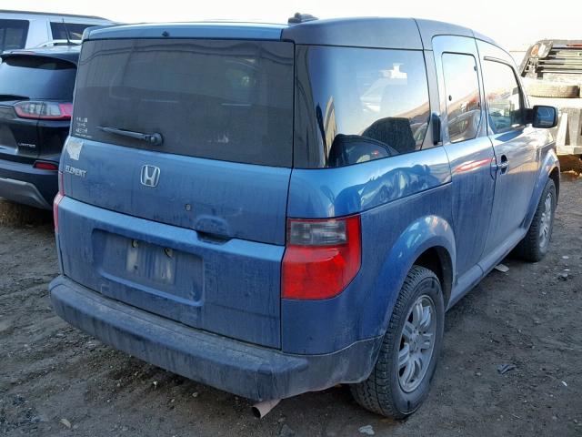 5J6YH28787L001585 - 2007 HONDA ELEMENT EX BLUE photo 4