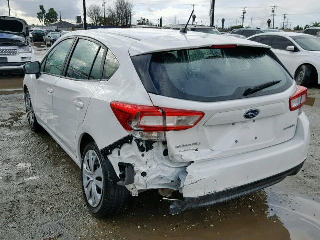 4S3GTAA62K1702185 - 2019 SUBARU IMPREZA WHITE photo 3