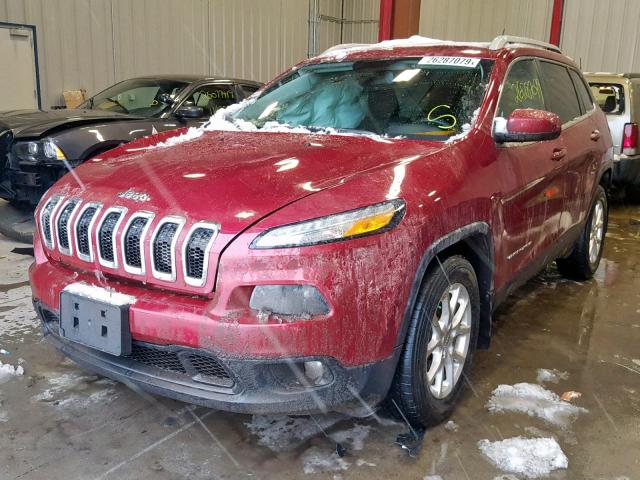 1C4PJMCS2FW795140 - 2015 JEEP CHEROKEE L RED photo 2