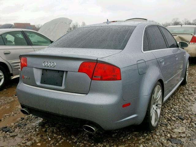 WUARU78E87N903386 - 2007 AUDI RS4 QUATTR GRAY photo 4