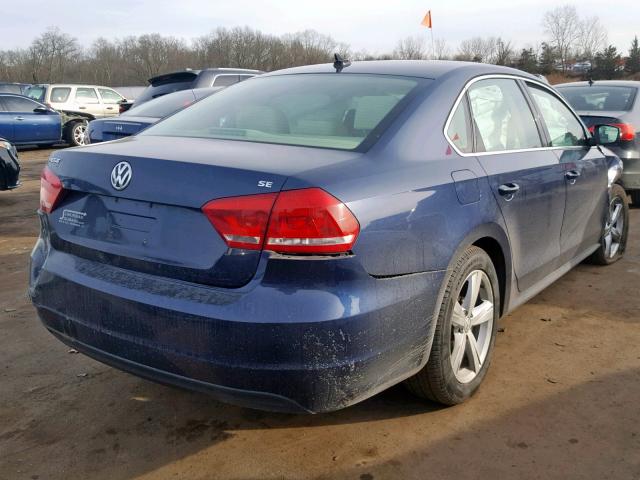 1VWBP7A39DC128163 - 2013 VOLKSWAGEN PASSAT SE BLUE photo 4