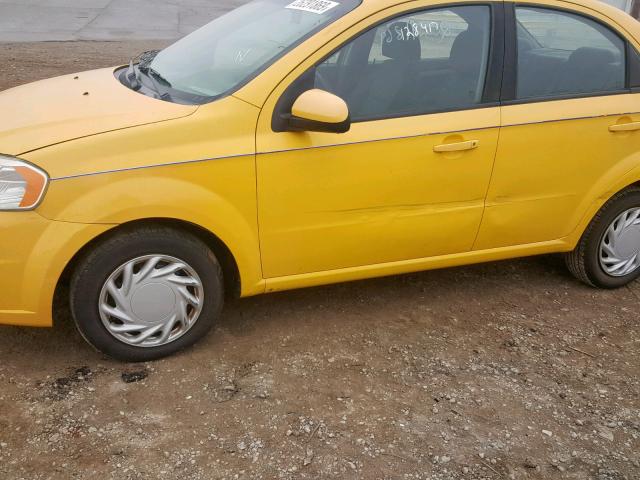 KL1TD5DE0AB110483 - 2010 CHEVROLET AVEO LS YELLOW photo 9