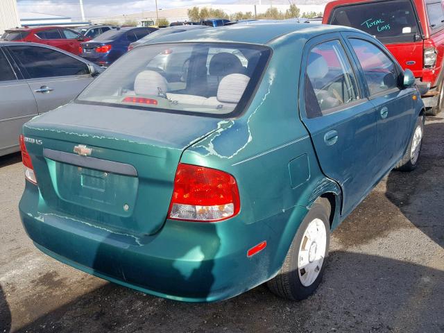 KL1TJ526X4B267737 - 2004 CHEVROLET AVEO LS GREEN photo 4