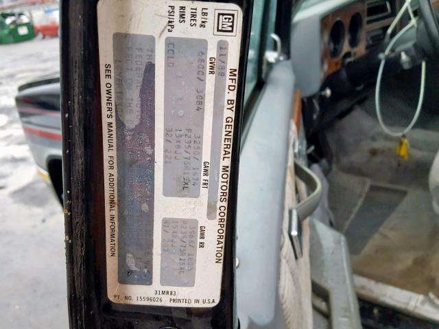 1GNER16K0KF124884 - 1989 CHEVROLET SUBURBAN R BLACK photo 10